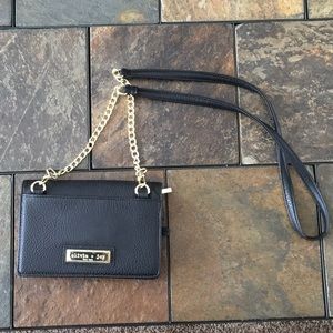 Black leather crossbody purse